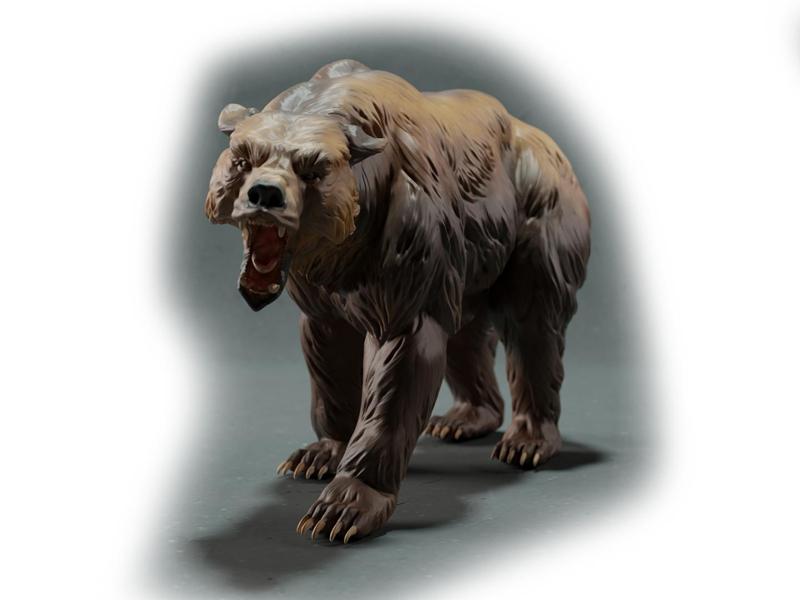 grizzly bear咆哮的熊