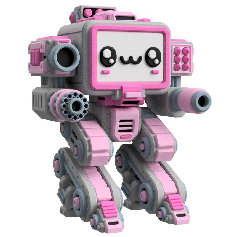 UwU Shadow Force Wrecks Mech Miniature: 3D Printable Tabletop Model with Royalty-Free License