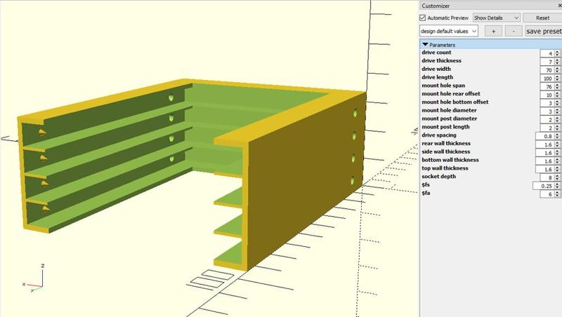 Parametric Multiple SSD / Hard Drive Holding Bracket / Sled