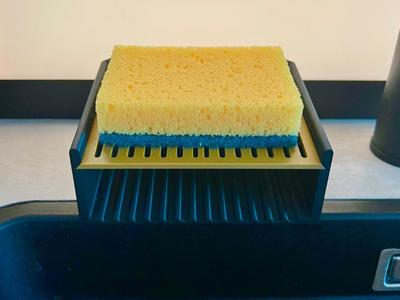 Practical sponge and soap holder for the kitchen