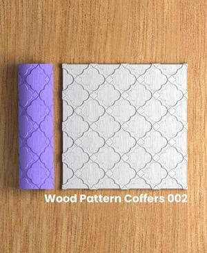 Collection Green | Wood Pattern Coffers 002 | Polymer Clay Seamless Texture Roller