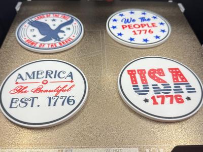USA 1776 COASTER SET WITH HOLDER