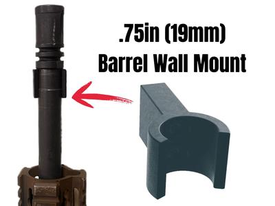 AR15 Wall Mount.75 inch (19mm) barrels w/hider. 