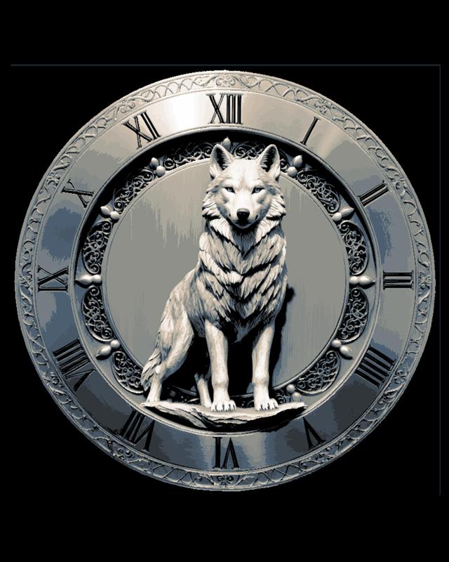 Majestic Wolf Clock Face - Great Christmas Gift - Happy Friday!