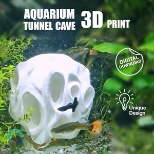 Aquarium Tunnel Cave, Fish & Shrimp Breeding Hide, Fish Tank Unique Design Decor