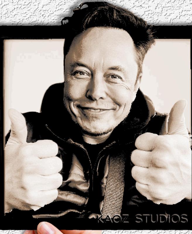 The Amazing Elon Musk in Hue Forge Art
