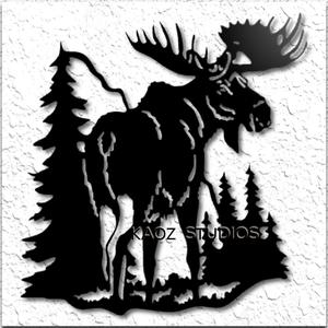 Moose in the Mountains scenery wall art