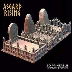 Cemetery Graves (with fence) /Terrain/ /Pre-supported/