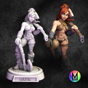 Female Barbarian - Raya the Barbarian ( Female Human Barbarian with axes )