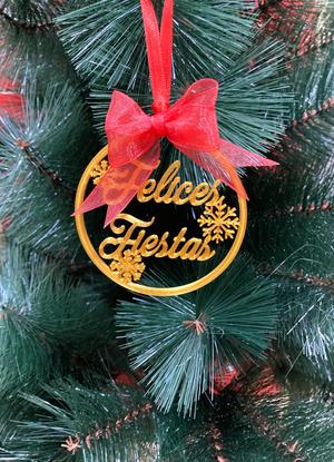 Felices fiestas christmas tree ornament
