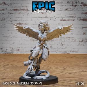 Captured Harpy Flying / Caught Ancient Greek Beast / Captive Roman Myth Monster / Evil Bird Hybrid / Winged Angelic Encounter / Magical Air Creature / Olympian Wind Fighter