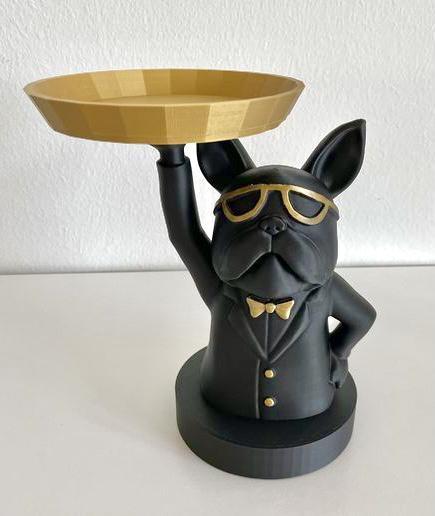 Bulldog Butler With Tray - Key Holder / Organizer
