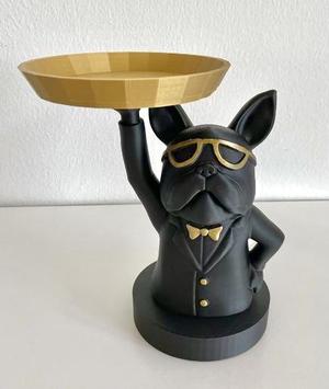 Bulldog Butler With Tray - Key Holder / Organizer