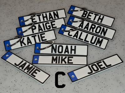 Name key fob (names beginning with C)