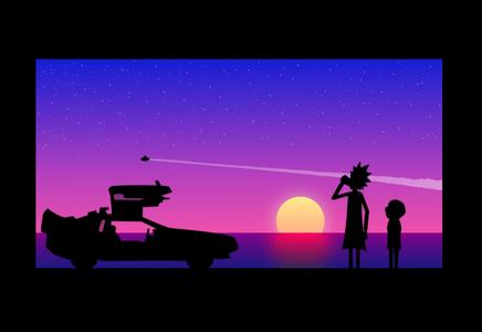 Rick and Morty Back To The Future Tribute - Hueforge