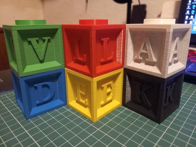 Stackable letter and number cubes (with Croatian, German, and Spanish letters)