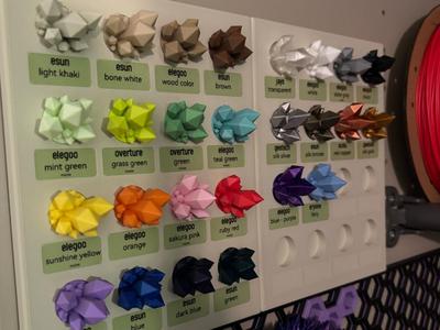Crystal colour swatch holder with space for labels
