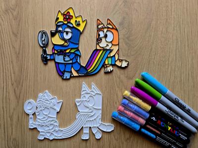Bluey Bingo King Rainbow DIY Coloring Creative