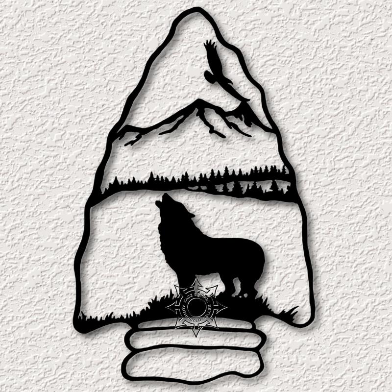 Native American wall art wolf decor arrowhead