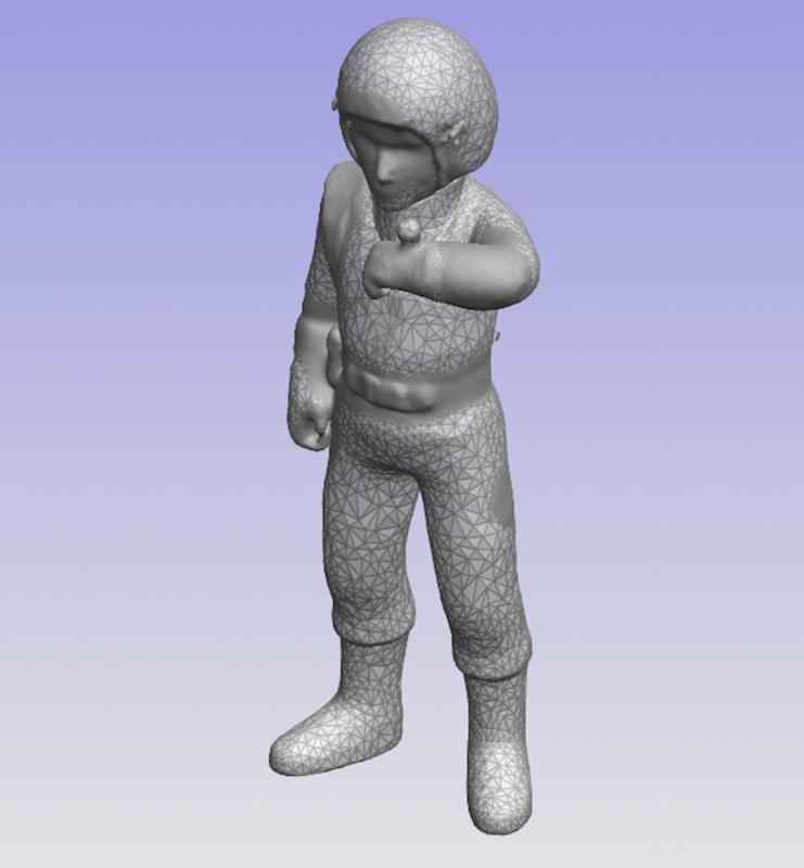 Astronaut Kid with jetpack low poly
