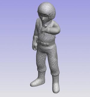 Astronaut Kid with jetpack low poly