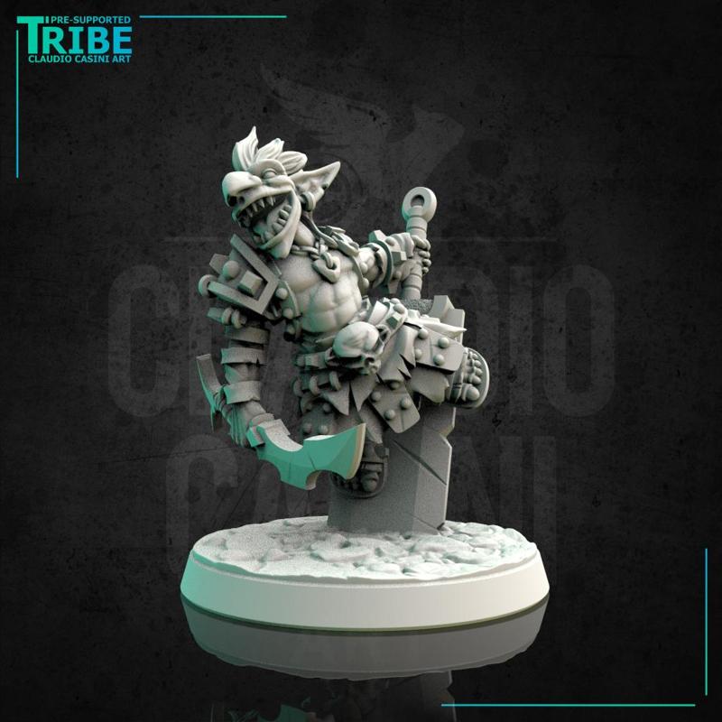 (0135) Male goblin berserker barbarian with a big sword