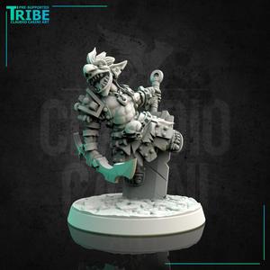 (0135) Male goblin berserker barbarian with a big sword