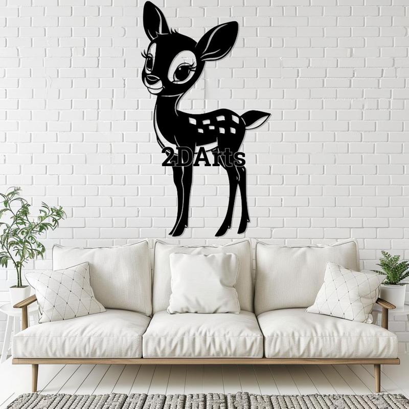 2D Cartoon Deer Wall Art