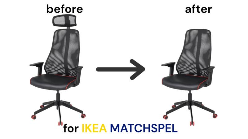 IKEA MATCHSPEL-Adapter to remove headrest