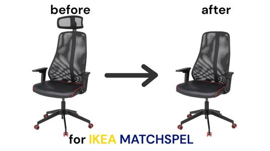 IKEA MATCHSPEL-Adapter to remove headrest