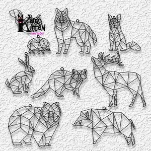 Pack of 9 mountain animal charms