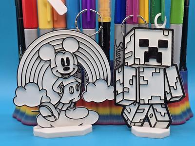 Mickey Rainbow Minecraft Creeper DIY Coloring