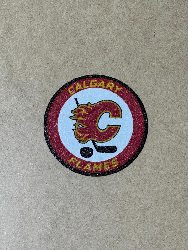 Calgary Flames NHL Hockey custom logo coaster