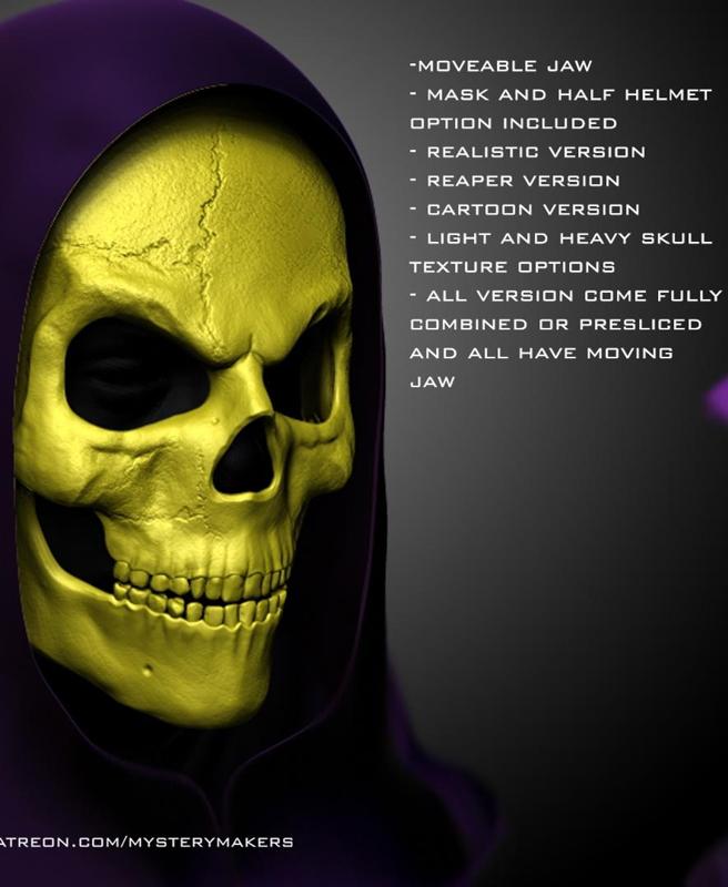 Skeletor mask with moveable jaw