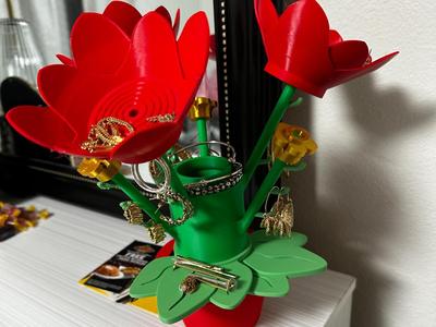 Brick Inspired Flower Jewelry Holder