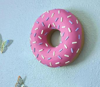 8-inch Jumbo Frosted Doughnut with Sprinkles :: Giant Oversized Wall-mount 3D Pop Art