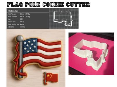 Flag On Pole (Flagpole) Cookie Cutter