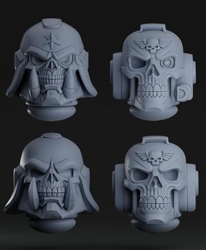 Space marines - Primaris Chaplain Helmets + Free Dragon warhammer