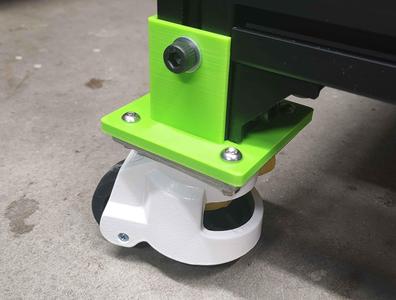 Caster plate for RatRig WorkBench 2.0 4040 extrusion