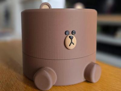Line Friends Brown Round Tissue Holder