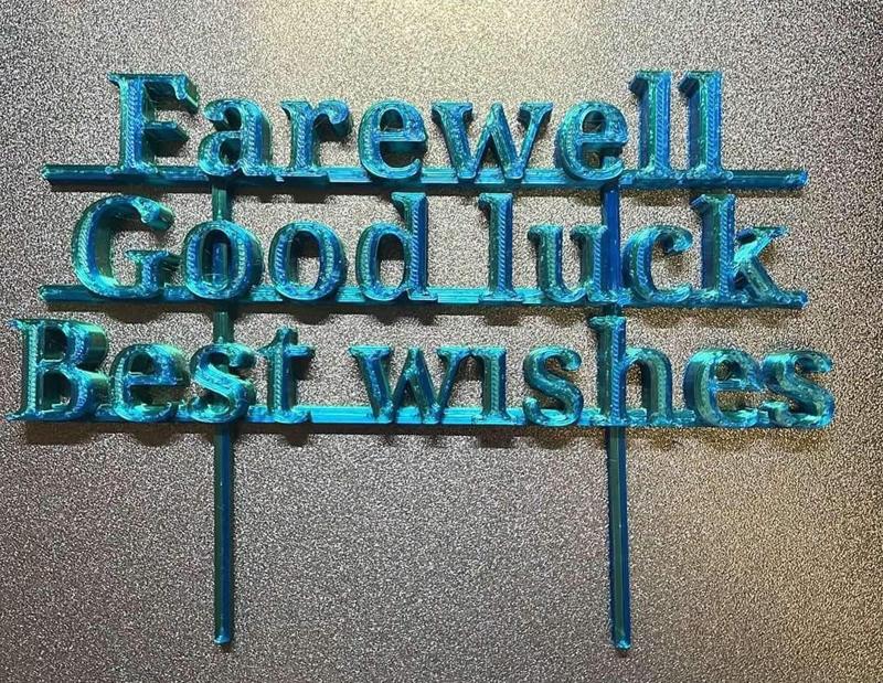 Farewell cake topper