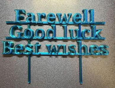 Farewell cake topper