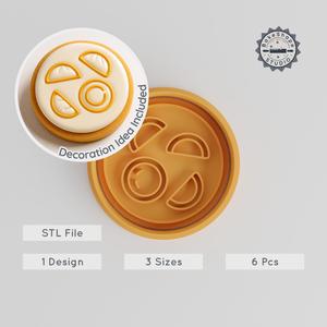 Yum Cha Shape Cutter & Stamp, Cookie Fondant Set, 3 Sizes S/M/L, 6 Piece Asian Food Dumpling Design PRODUCT_2195