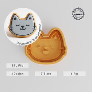 Relax Shape Cutter & Stamp Set, Cookie & Fondant Tool, S/M/L Sizes, Cozy & Relaxing Design PRODUCT_851