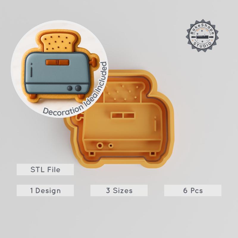 Toast Maker Shape Cutter & Stamp, Cookie & Fondant Set, 3 Sizes, 6 Pieces PRODUCT_751