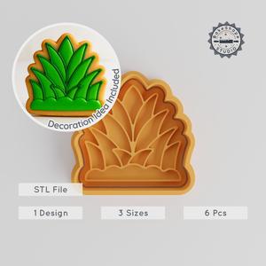 Grass Shape Cutter & Stamp Set, Cookie & Fondant Decor, S/M/L Sizes, Plant Garden Growth PRODUCT_385