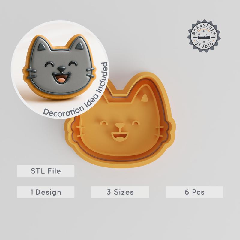 Laugh & Joy Cookie Cutter & Stamp Set, Funny Smiley Face, 6 Piece, S/M/L, Perfect for Cookies & Fondant PRODUCT_830