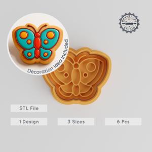 Butterfly Shape Cutter & Stamp Set, Perfect for Cookies & Fondant, 3 Sizes, Nature's Wings Design PRODUCT_789