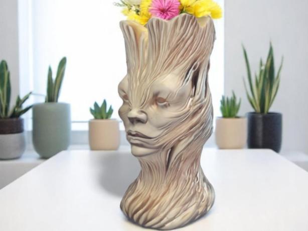 Wooden Guardian Vase / Decor