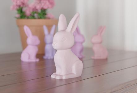 Pastel Rabbit Figurine – 3D Printable Cute Easter Bunny Model